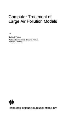 Computer Treatment of Large Air Pollution Models