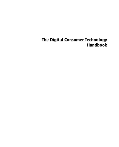 The digital consumer technology handbook