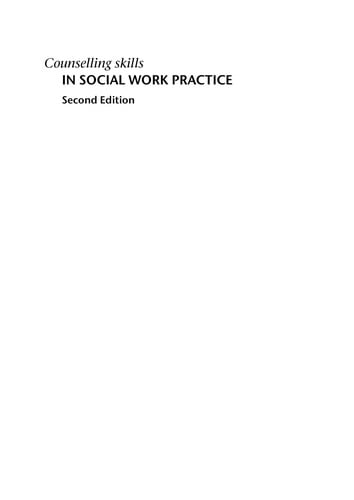 Counselling skills in social work practice