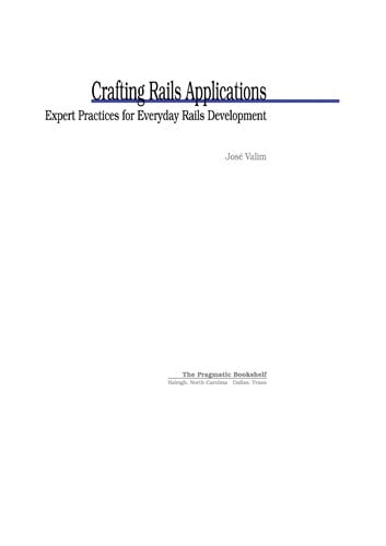 Crafting rails applications