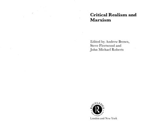 Critical realism and Marxism