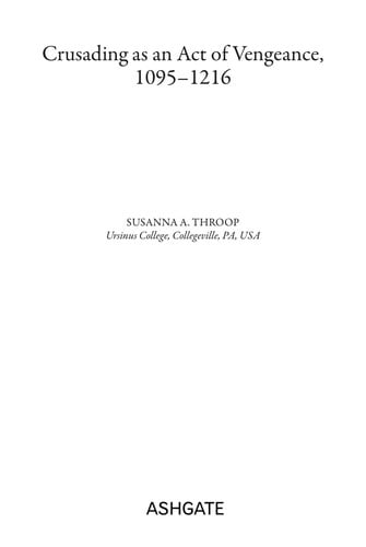 Crusading as an act of vengeance, 1095-1216