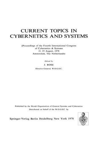 Current Topics in Cybernetics and Systems