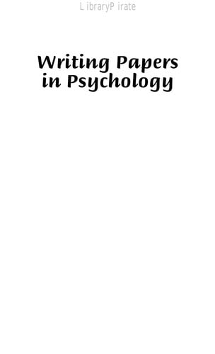 Writing papers in psychology