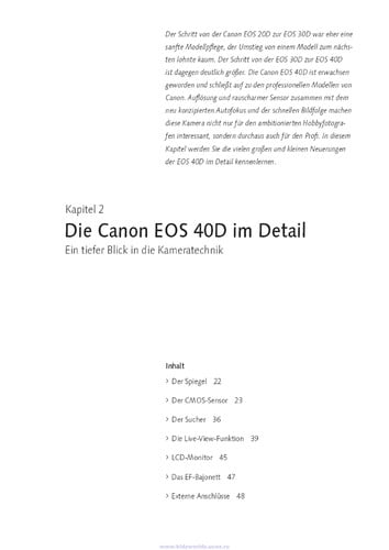 Das Kamerahandbuch Canon EOS 40D