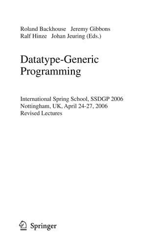 Datatype-Generic Programming