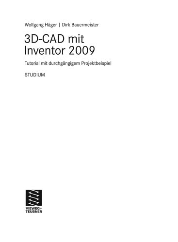 3D-CAD mit Inventor 2009