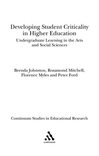Developing student criticality in higher education