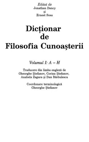 Dicţionar de filosofia cunoaşterii