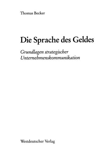 Die Sprache des Geldes