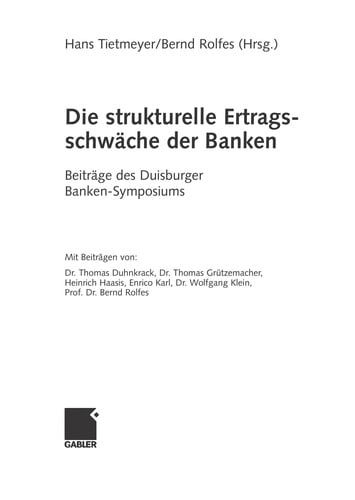 Die strukturelle Ertrags-schwc̃he der Banken