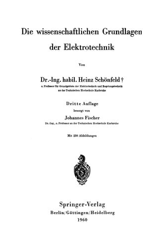 Die wissenschaftlichen Grundlagen der Elektrotechnik