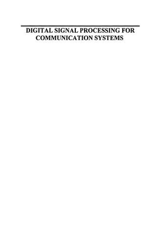 Digital Signal Processing for Communication Systems