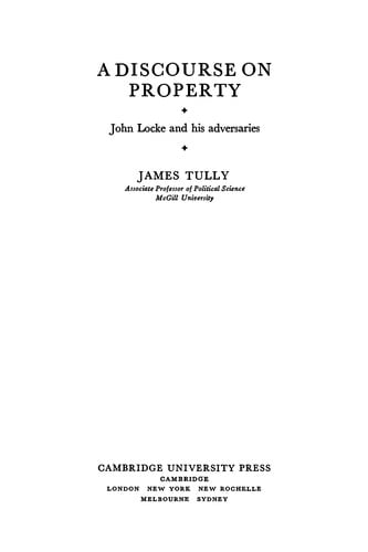 A discourse on property