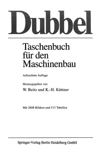 Dubbel -- Taschenbuch für den Maschinenbau