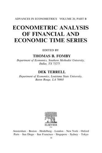 Econometric analysis of financial and economic time series