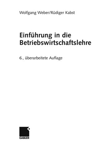 Einführung in die Betriebswirtschaftslehre