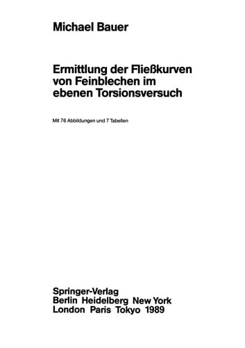 Ermittlung der Fließkurven von Feinblechen im ebenen Torsionsversuch