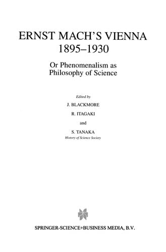 Ernst Mach's Vienna 1895-1930