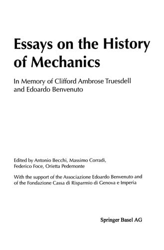 Essays on the History of Mechanics