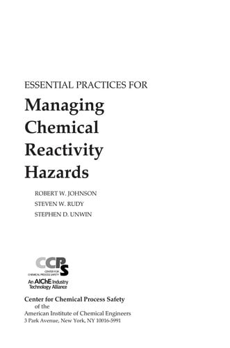 Essential practices for managing chemical reactivity hazards