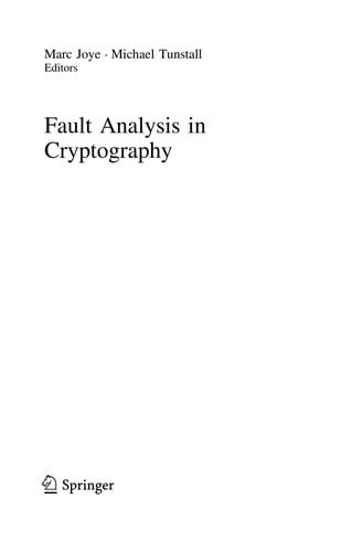 Fault Analysis in Cryptography