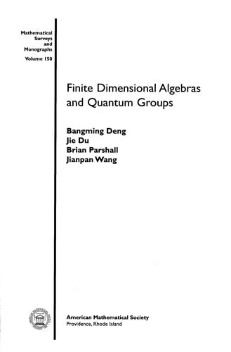 Finite dimensional algebras and quantum groups
