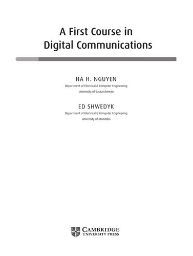 A first course in digital communications