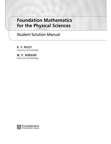Foundation mathematics for the physical sciences