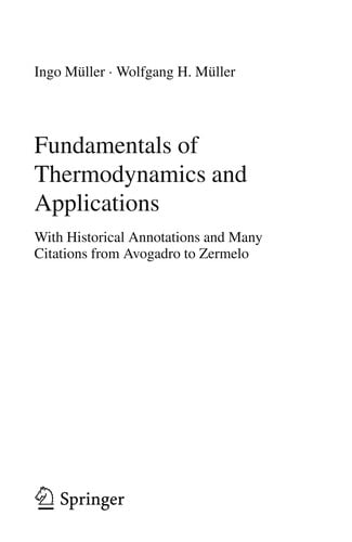Fundamentals of Thermodynamics and Applications
