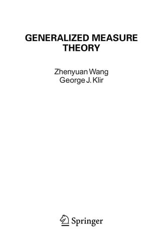 Generalized measure theory