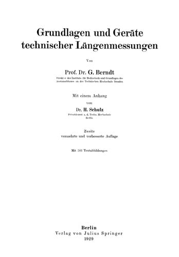 Grundlagen und Geräte technischer Längenmessungen