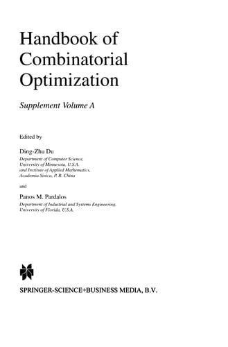 Handbook of Combinatorial Optimization