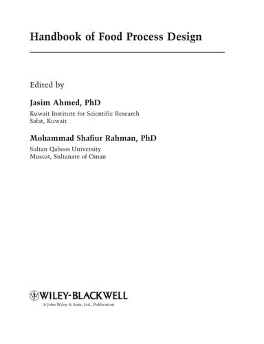 Handbook of food process design