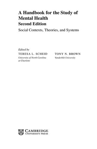A handbook for the study of mental health