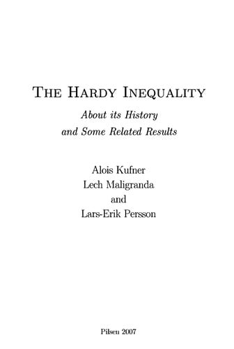 The Hardy inequality