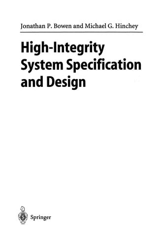 High-Integrity System Specification and Design