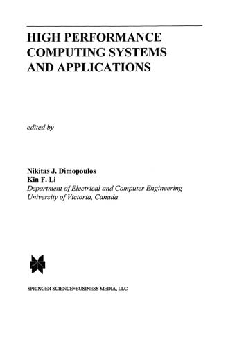 High Performance Computing Systems and Applications