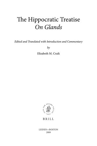 The Hippocratic treatise on glands