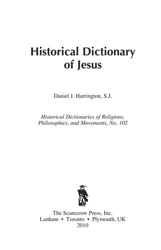 Historical dictionary of Jesus