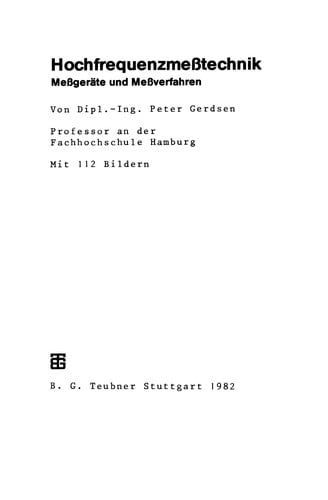 Hochfrequenzmeßtechnik