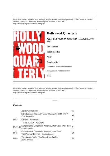 Hollywood quarterly