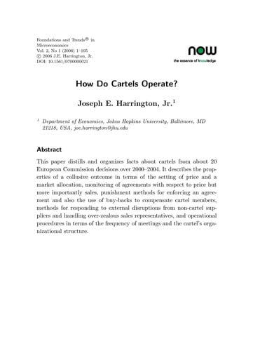 How do cartels operate?