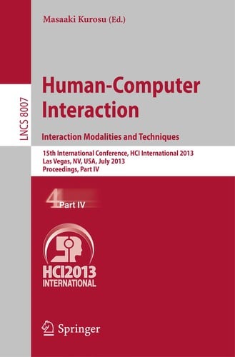 Human-Computer Interaction. Interaction Modalities and Techniques
