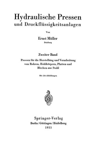 Hydraulische Pressen und Druckflüssigkeitsanlagen