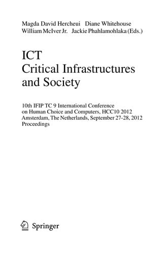 ICT Critical Infrastructures and Society