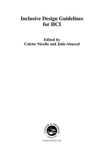 Inclusive design guidelines for HCI