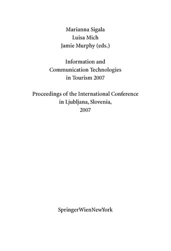 Information and communication technologies in tourism 2007