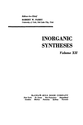 Inorganic syntheses