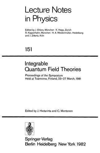 Integrable quantum field theories